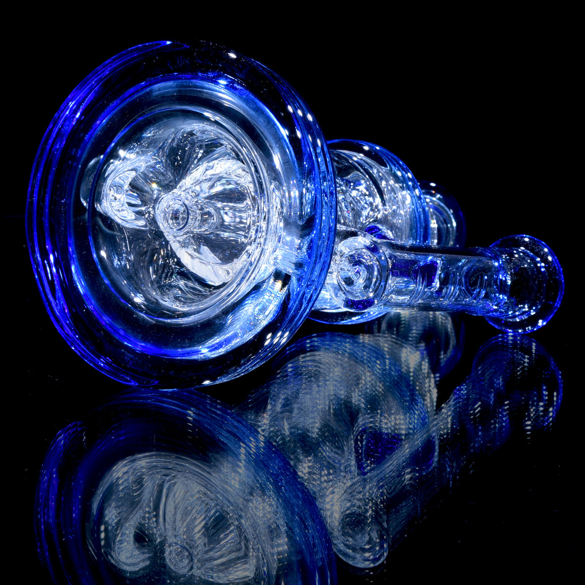 Fully-accented Crystalo Carved Klein Recycler - Blue Dream - 14mm Female