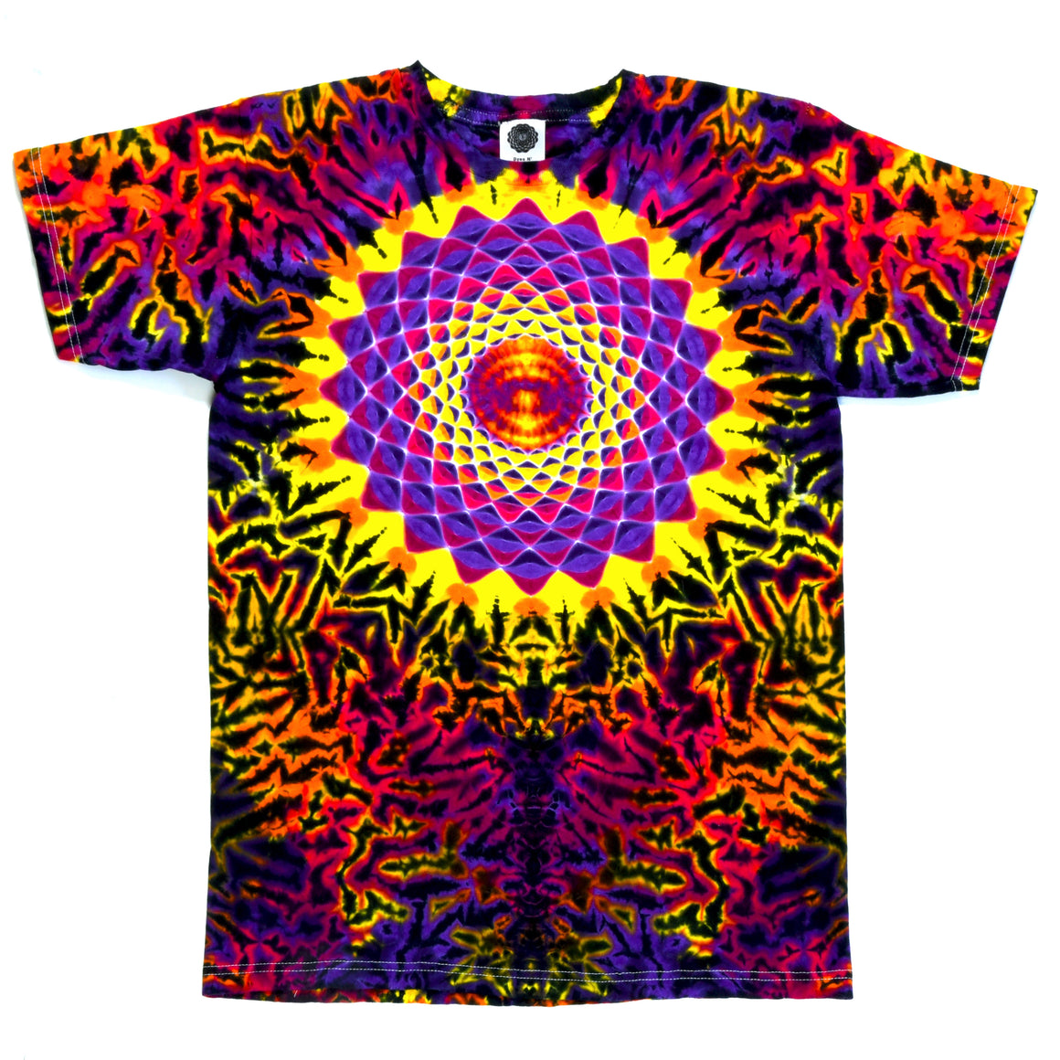 Small - Short-sleeve Tie Dye T-Shirt - Inferno Mandala Combo