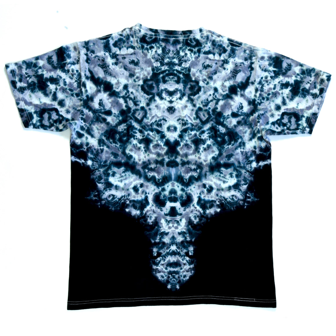 Medium - Short-sleeve Tie Dye T-Shirt - Black & White Mandala Fade Combo