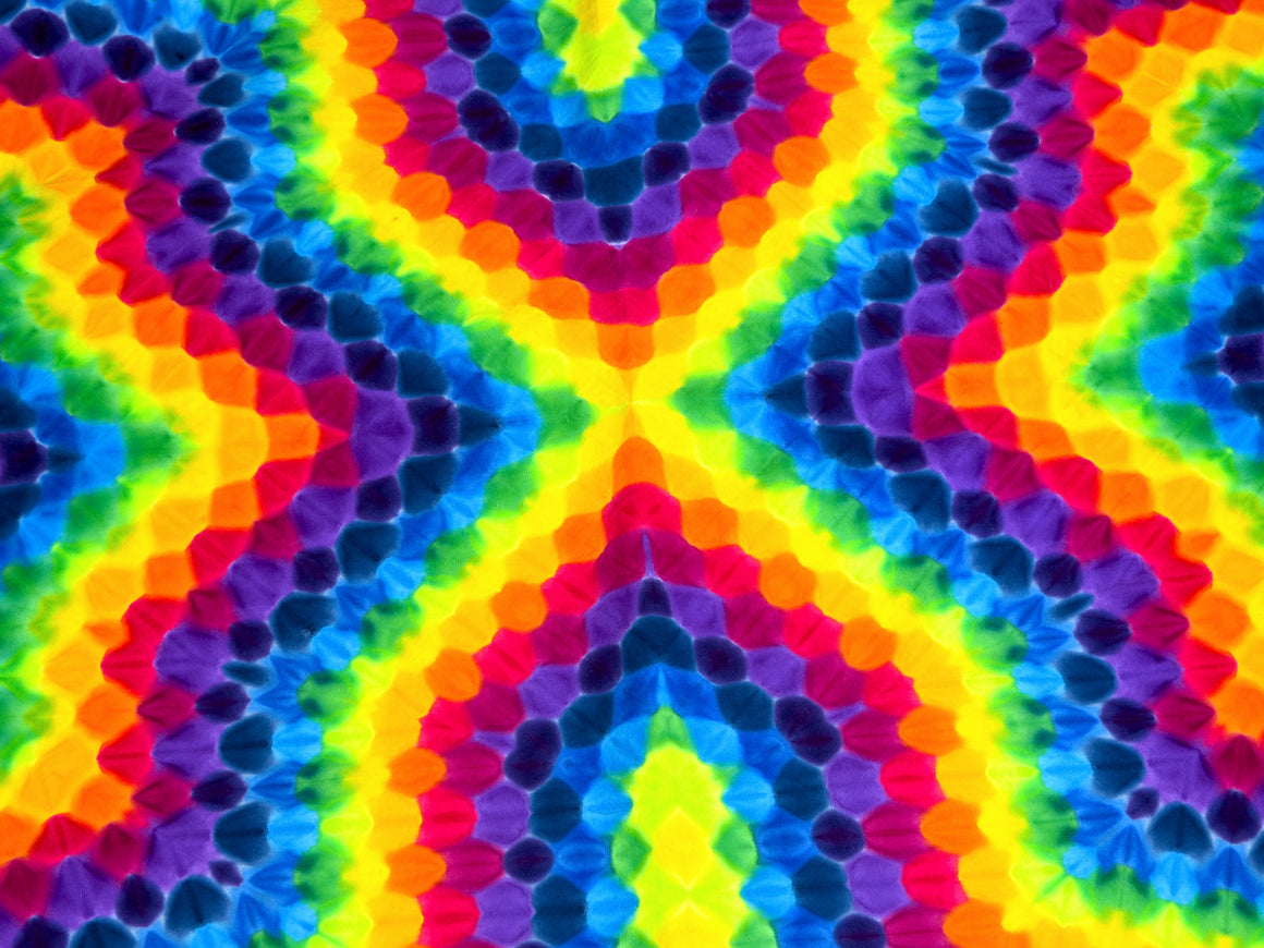 25" x 25" Tie Dye Bandana - Rainbow Honeycomb