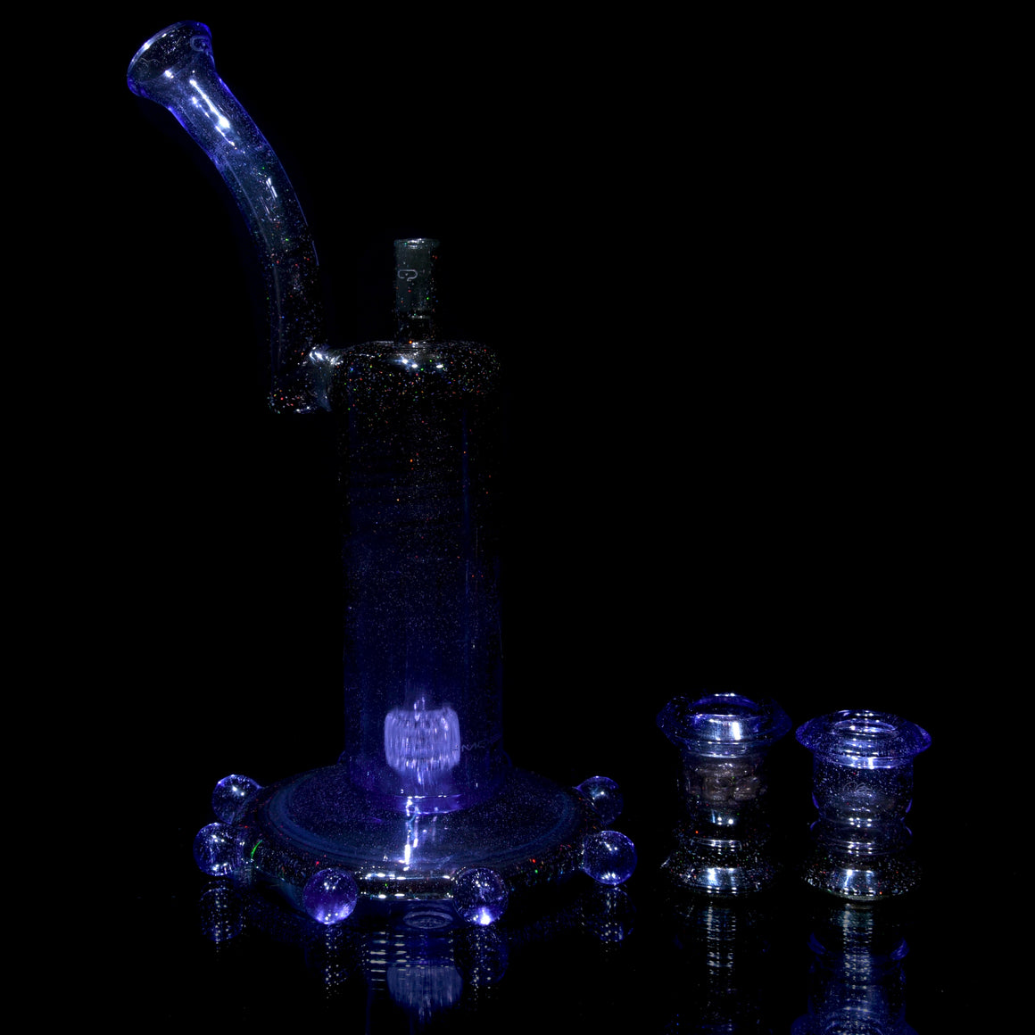 Circle Custom Fully-worked NUC - Jet Black Crushed Opal/Jackpot & Purple Rain Gradient Fade