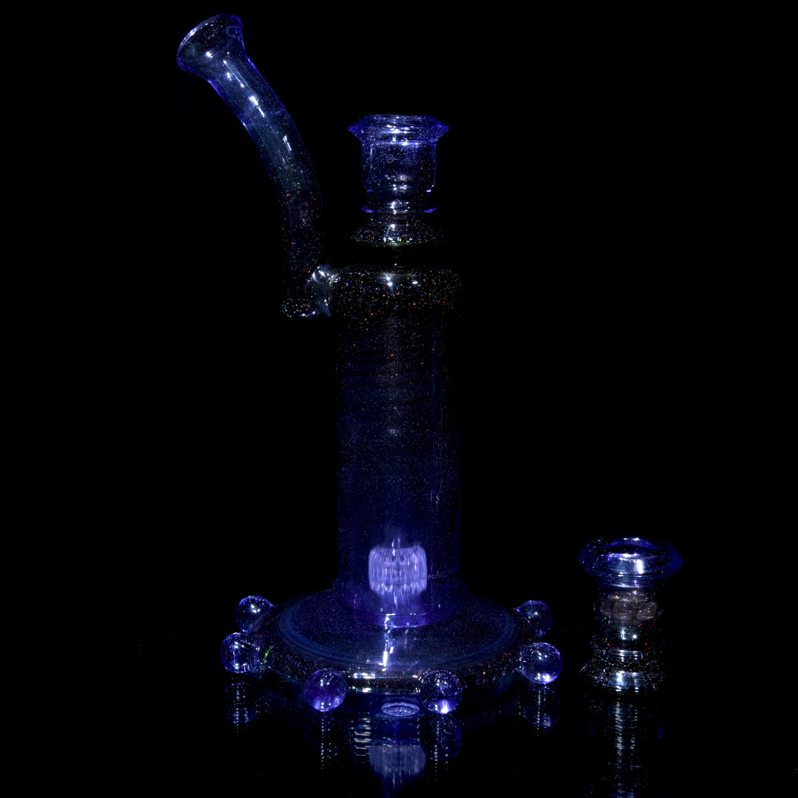 Circle Custom Fully-worked NUC - Jet Black Crushed Opal/Jackpot & Purple Rain Gradient Fade