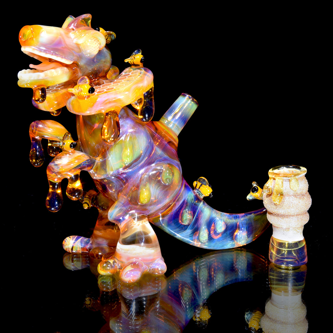 Collab - Drippy Honeycomb Dilophosaurus Dino - 14mm Male